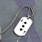3 of Spades Gambler Necklace Stainless Steel or 18k Gold Dog Tag 24" Chain-Express Your Love Gifts