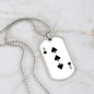 3 of Spades Gambler Necklace Stainless Steel or 18k Gold Dog Tag 24" Chain-Express Your Love Gifts