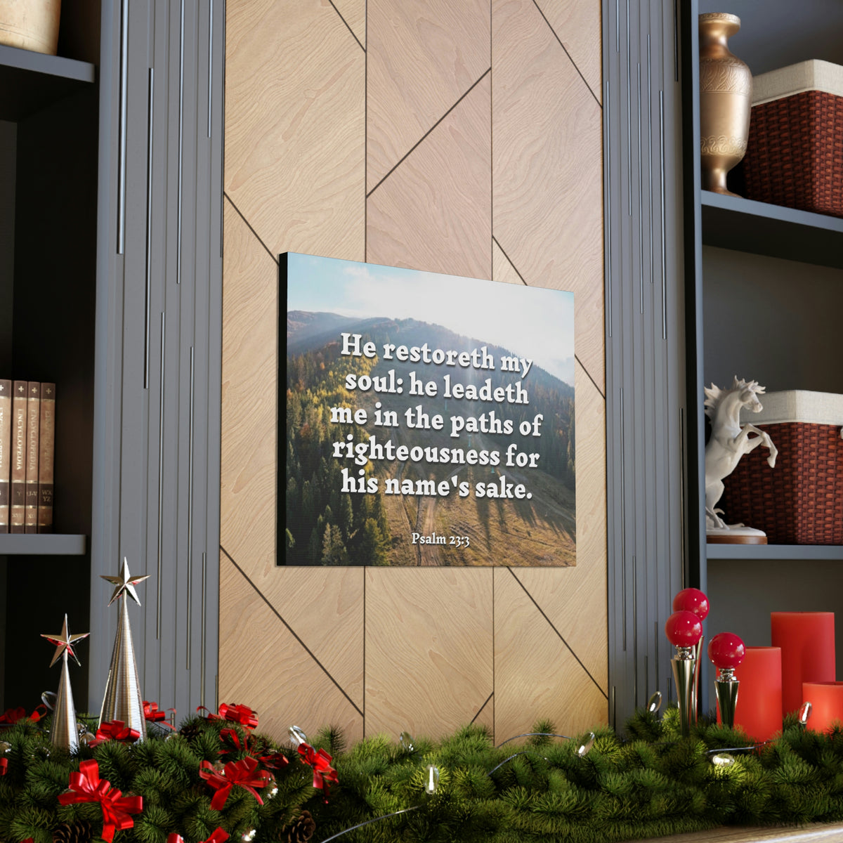 Scripture Walls Paths Of Righteousness Psalm 23:3 Christian Wall Art Bible Verse Print Ready to Hang-Express Your Love Gifts