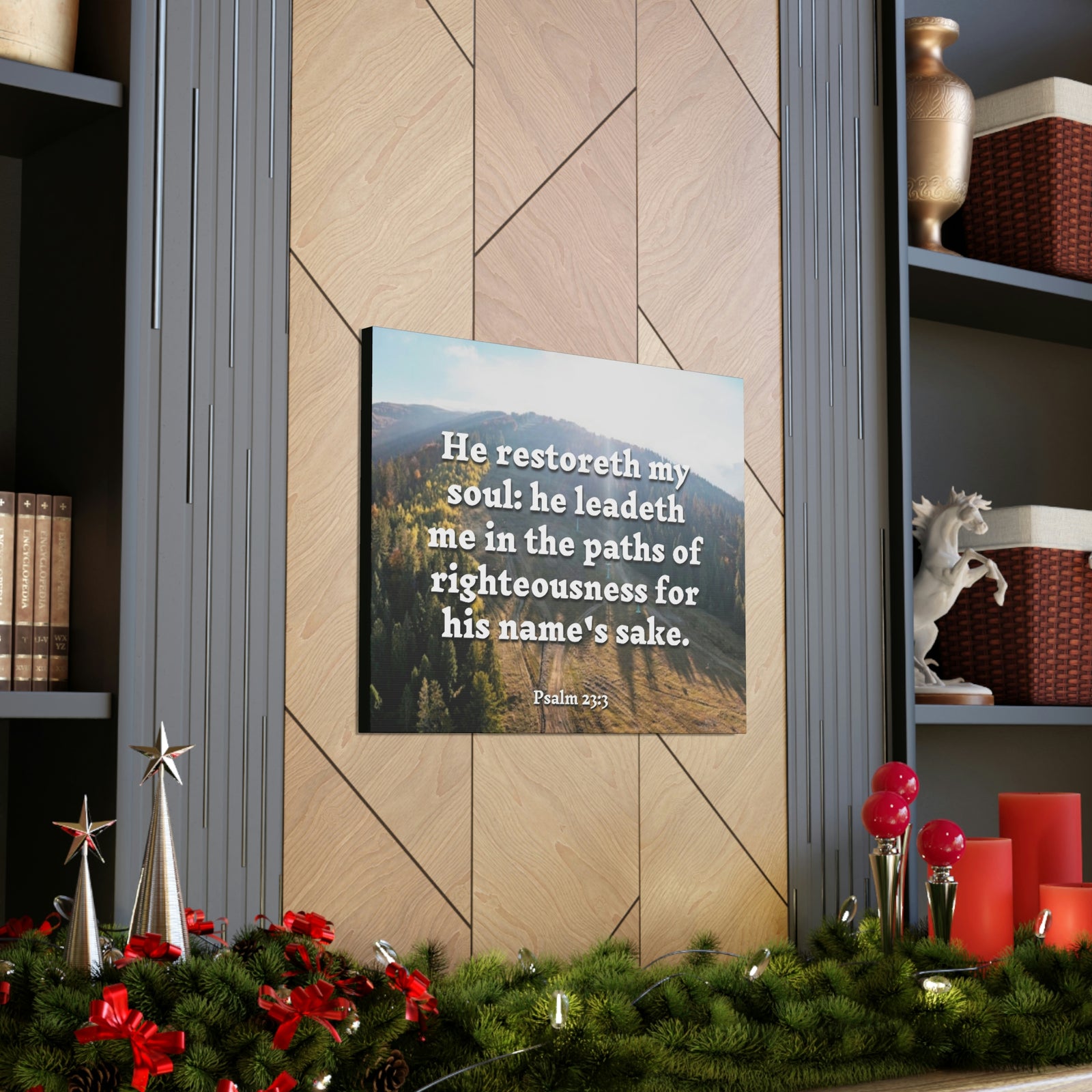 Scripture Walls Paths Of Righteousness Psalm 23:3 Christian Wall Art Bible Verse Print Ready to Hang-Express Your Love Gifts