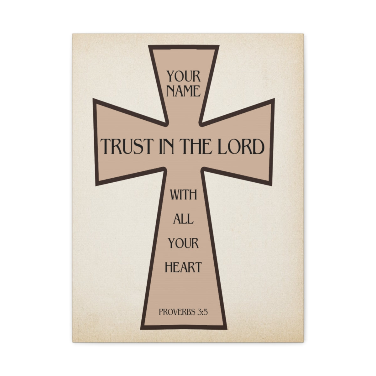 Scripture Walls Personalized Trust in The Lord Proverbs 3:5 Cross Christian Wall Art Bible Verse Print Ready to Hang Unframed-Express Your Love Gifts