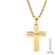 Men's 18k Gold Plated Stainless Steel Cross-Express Your Love Gifts