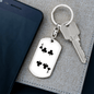 4 of Clubs Gambler Keychain Stainless Steel or 18k Gold Dog Tag Keyring-Express Your Love Gifts