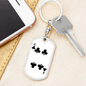 4 of Clubs Gambler Keychain Stainless Steel or 18k Gold Dog Tag Keyring-Express Your Love Gifts