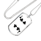 4 of Clubs Gambler Necklace Stainless Steel or 18k Gold Dog Tag 24" Chain-Express Your Love Gifts