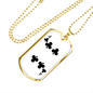 4 of Clubs Gambler Necklace Stainless Steel or 18k Gold Dog Tag 24" Chain-Express Your Love Gifts