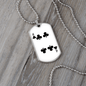 4 of Clubs Gambler Necklace Stainless Steel or 18k Gold Dog Tag 24" Chain-Express Your Love Gifts
