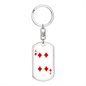4 of Diamonds Gambler Keychain Stainless Steel or 18k Gold Dog Tag Keyring-Express Your Love Gifts