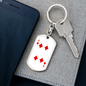 4 of Diamonds Gambler Keychain Stainless Steel or 18k Gold Dog Tag Keyring-Express Your Love Gifts