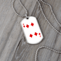 4 of Diamonds Gambler Necklace Stainless Steel or 18k Gold Dog Tag 24" Chain-Express Your Love Gifts