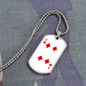 4 of Diamonds Gambler Necklace Stainless Steel or 18k Gold Dog Tag 24" Chain-Express Your Love Gifts