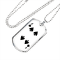 4 of Spades Gambler Necklace Stainless Steel or 18k Gold Dog Tag 24" Chain-Express Your Love Gifts