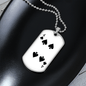 4 of Spades Gambler Necklace Stainless Steel or 18k Gold Dog Tag 24" Chain-Express Your Love Gifts