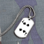 4 of Spades Gambler Necklace Stainless Steel or 18k Gold Dog Tag 24" Chain-Express Your Love Gifts