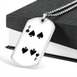4 of Spades Gambler Necklace Stainless Steel or 18k Gold Dog Tag 24" Chain-Express Your Love Gifts