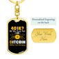 401K or Bitcoin Crypto Keychain Stainless Steel or 18k Gold Dog Tag Keyring-Express Your Love Gifts
