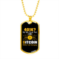 401K or Bitcoin Crypto Necklace Stainless Steel or 18k Gold Dog Tag 24" Chain-Express Your Love Gifts