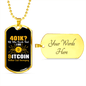 401K or Bitcoin Crypto Necklace Stainless Steel or 18k Gold Dog Tag 24" Chain-Express Your Love Gifts