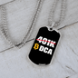 401k or DCA Crypto Necklace Stainless Steel or 18k Gold Dog Tag 24" Chain-Express Your Love Gifts