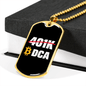 401k or DCA Crypto Necklace Stainless Steel or 18k Gold Dog Tag 24" Chain-Express Your Love Gifts