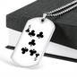 5 of Clubs Gambler Necklace Stainless Steel or 18k Dog Tag 24" Chain-Express Your Love Gifts