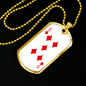 5 of Diamonds Gambler Necklace Stainless Steel or 18k Gold Dog Tag 24" Chain-Express Your Love Gifts