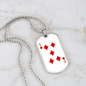 5 of Diamonds Gambler Necklace Stainless Steel or 18k Gold Dog Tag 24" Chain-Express Your Love Gifts