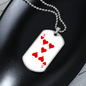 5 of Hearts Gambler Necklace Stainless Steel or 18k Gold Dog Tag 24" Chain-Express Your Love Gifts