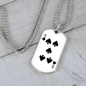 5 of Spades Gambler Necklace Stainless Steel or 18k Gold Dog Tag 24" Chain-Express Your Love Gifts