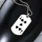 5 of Spades Gambler Necklace Stainless Steel or 18k Gold Dog Tag 24" Chain-Express Your Love Gifts