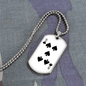 5 of Spades Gambler Necklace Stainless Steel or 18k Gold Dog Tag 24" Chain-Express Your Love Gifts