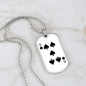 5 of Spades Gambler Necklace Stainless Steel or 18k Gold Dog Tag 24" Chain-Express Your Love Gifts