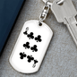 6 of Clubs Gambler Keychain Stainless Steel or 18k Gold Dog Tag Keyring-Express Your Love Gifts