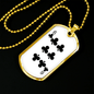 6 of Clubs Gambler Necklace Stainless Steel or 18k Gold Dog Tag 24" Chain-Express Your Love Gifts