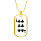 6 of Clubs Gambler Necklace Stainless Steel or 18k Gold Dog Tag 24" Chain-Express Your Love Gifts
