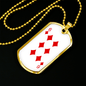 6 of Diamonds Gambler Necklace Stainless Steel or 18k Gold Dog Tag 24" Chain-Express Your Love Gifts