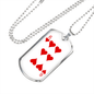 6 of Hearts Gambler Necklace Stainless Steel or 18k Gold Dog Tag 24" Chain-Express Your Love Gifts