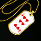 6 of Hearts Gambler Necklace Stainless Steel or 18k Gold Dog Tag 24" Chain-Express Your Love Gifts