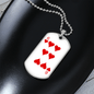 6 of Hearts Gambler Necklace Stainless Steel or 18k Gold Dog Tag 24" Chain-Express Your Love Gifts