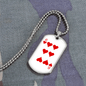 6 of Hearts Gambler Necklace Stainless Steel or 18k Gold Dog Tag 24" Chain-Express Your Love Gifts