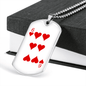 6 of Hearts Gambler Necklace Stainless Steel or 18k Gold Dog Tag 24" Chain-Express Your Love Gifts