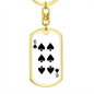 6 of Spades Gambler Keychain Stainless Steel or 18k Gold Dog Tag Keyring-Express Your Love Gifts