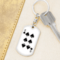 6 of Spades Gambler Keychain Stainless Steel or 18k Gold Dog Tag Keyring-Express Your Love Gifts