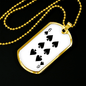 6 of Spades Gambler Necklace Stainless Steel or 18k Gold Dog Tag 24" Chain-Express Your Love Gifts