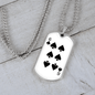 6 of Spades Gambler Necklace Stainless Steel or 18k Gold Dog Tag 24" Chain-Express Your Love Gifts