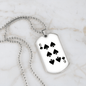6 of Spades Gambler Necklace Stainless Steel or 18k Gold Dog Tag 24" Chain-Express Your Love Gifts