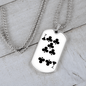 7 of Clubs Gambler Necklace Stainless Steel or 18k Gold Dog Tag 24" Chain-Express Your Love Gifts