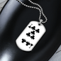 7 of Clubs Gambler Necklace Stainless Steel or 18k Gold Dog Tag 24" Chain-Express Your Love Gifts