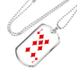 7 of Diamonds Gambler Necklace Stainless Steel or 18k Gold Dog Tag 24" Chain-Express Your Love Gifts