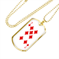 7 of Diamonds Gambler Necklace Stainless Steel or 18k Gold Dog Tag 24" Chain-Express Your Love Gifts